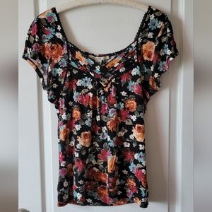 Floral and black American Rag top